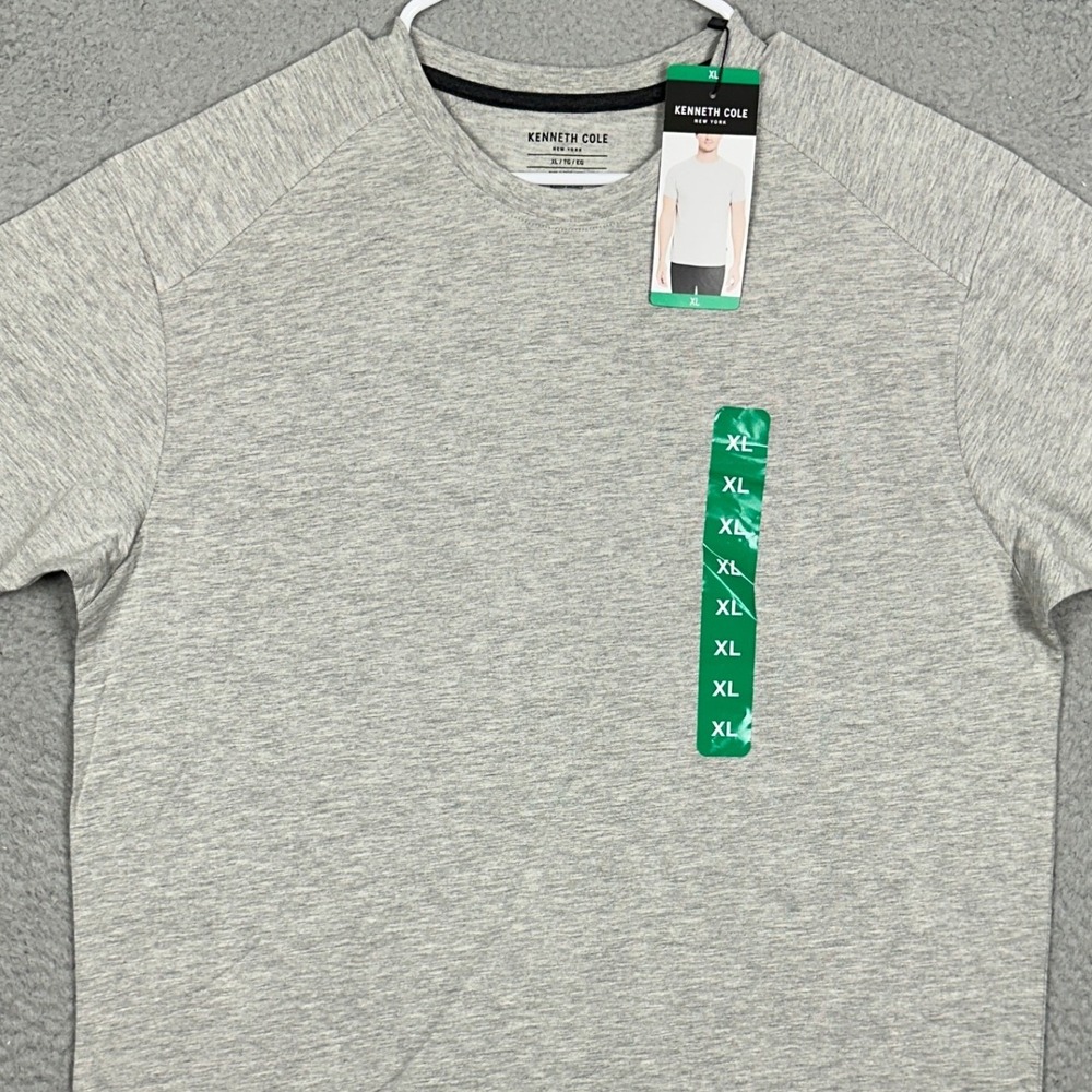 NEW Kenneth Cole T-Shirt Mens XL Grey Heather Organic Cotton Blend Stretch Tee